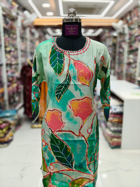 Premium Silk Straight Cut Kurti - SCKT53