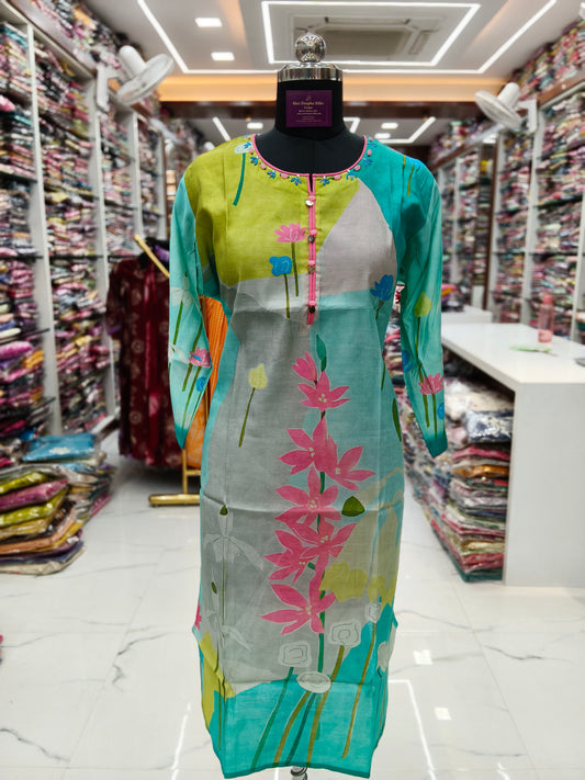 Premium Silk Straight Cut Kurti - SCKT51