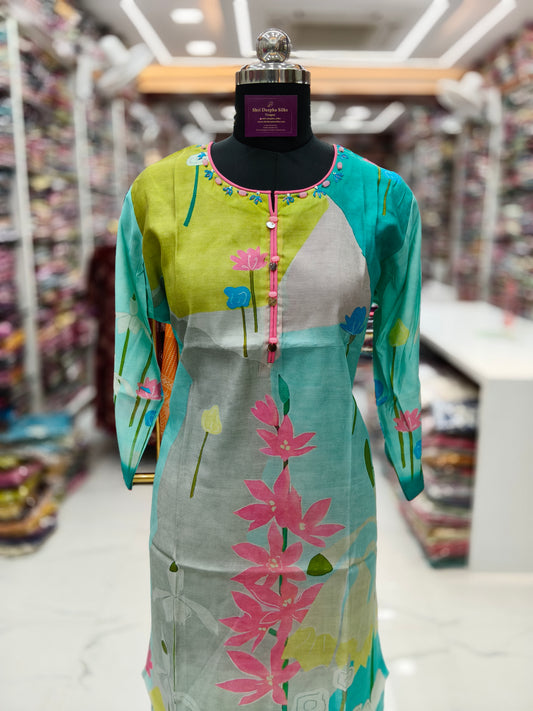 Premium Silk Straight Cut Kurti - SCKT51
