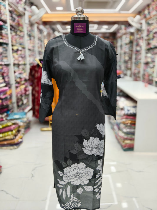 Premium Silk Straight Cut Kurti - SCKT68