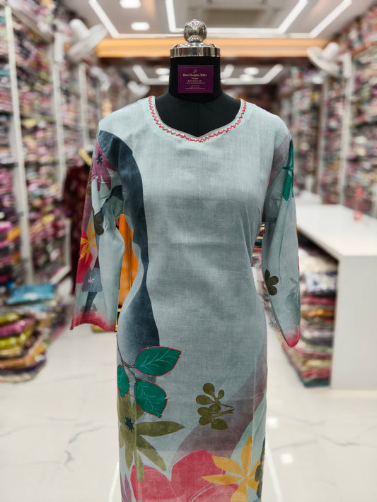Premium Silk Straight Cut Kurti - SCKT69