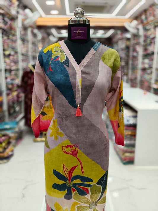 Premium Silk Straight Cut Kurti - SCKT70