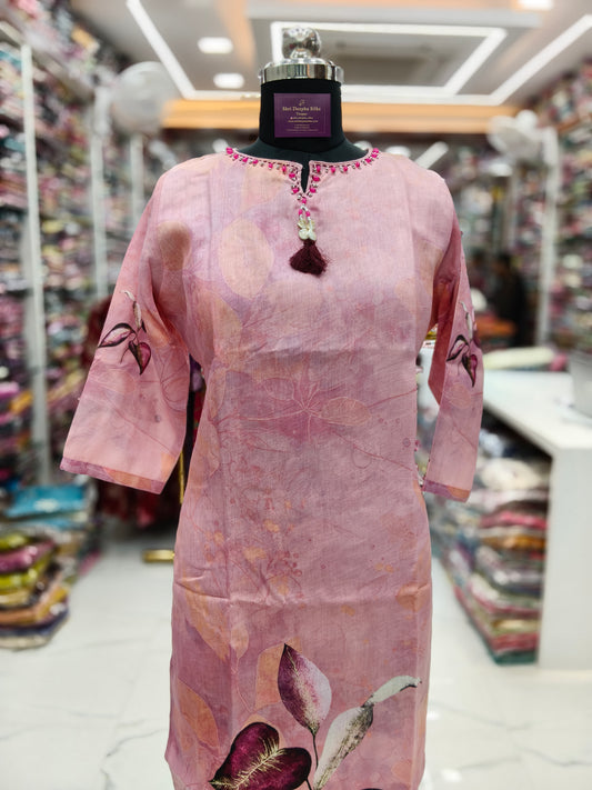 Premium Linen Cotton Straight Cut Kurti - SCKT72