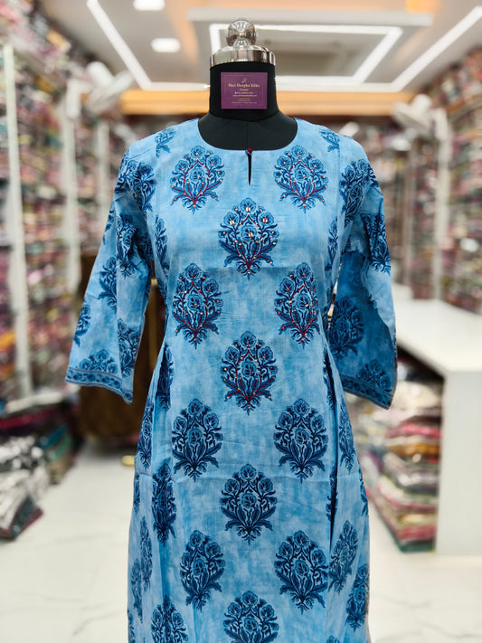 Jaipur Cotton Aline Kurti - ALKT109