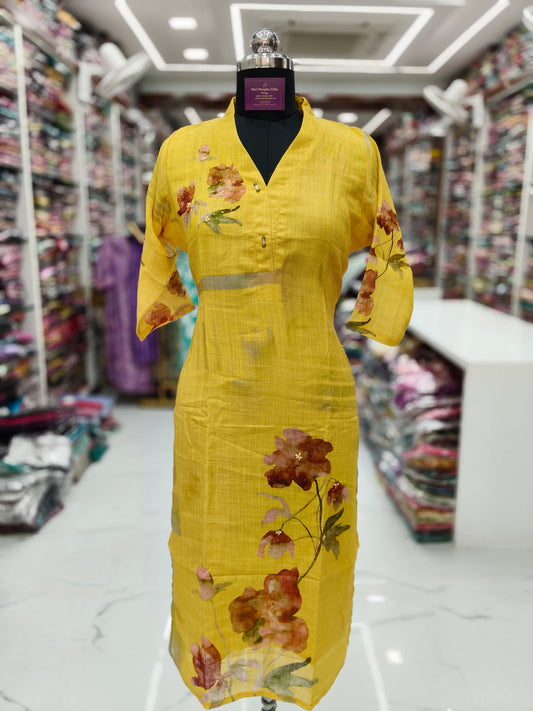 Premium Linen Cotton Kurti - LCKT05