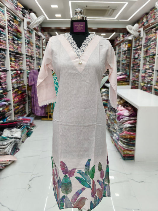 Premium Linen Cotton Kurti - LCKT08