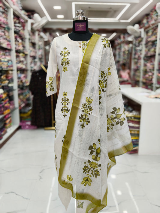 Khadi Cotton 3 Pcs Salwar Set - CWSS44