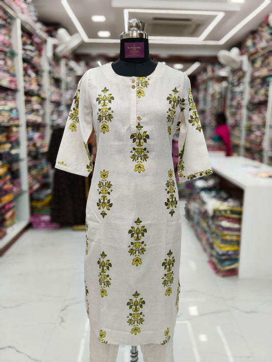 Khadi Cotton 3 Pcs Salwar Set - CWSS44