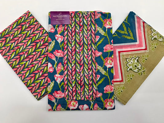 Pure Cotton Unstitched Salwar Material