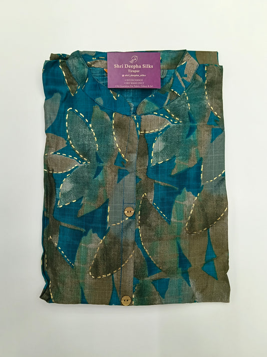 Vatican Silk Collar Neck Aline Kurti - JVAK06