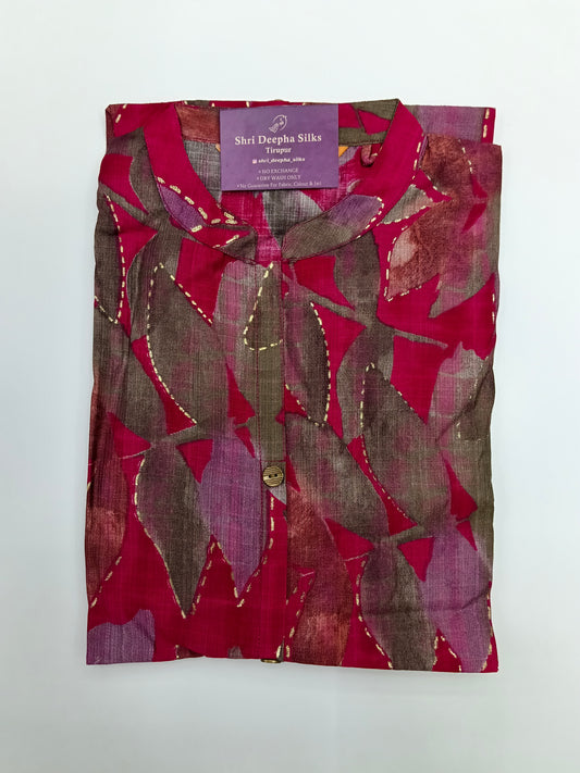 Vatican Silk Collar Neck Aline Kurti - JVAK07