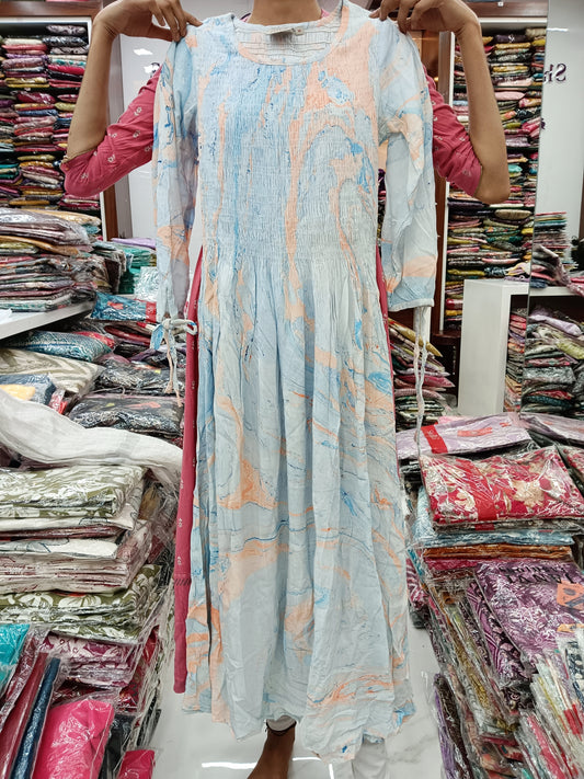 Smoky Midi Light Blue Dress - A1