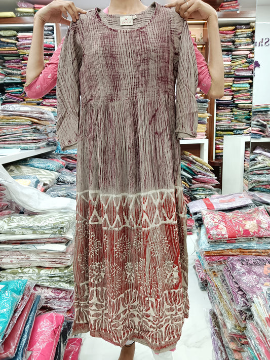 Smoky Midi Brown Dress - A1