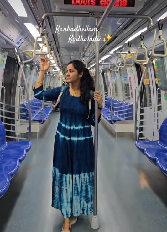Smoky Midi Dark Blue Dress - A3