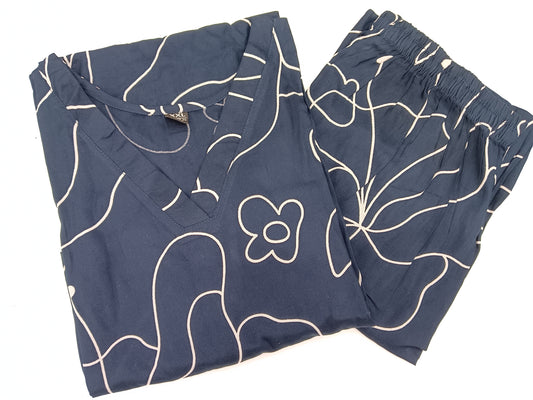 Co Ord V Neck (Blue)