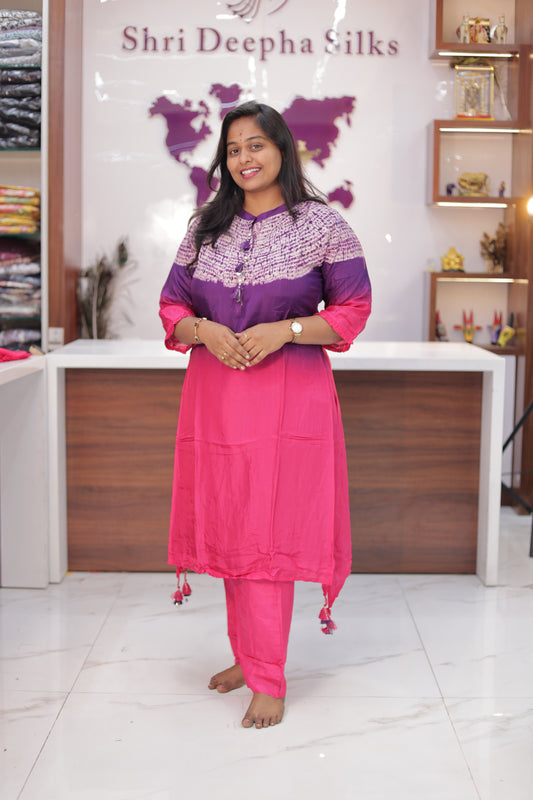 Vibrant Tussar Silk Co Ord Set - PPCS08