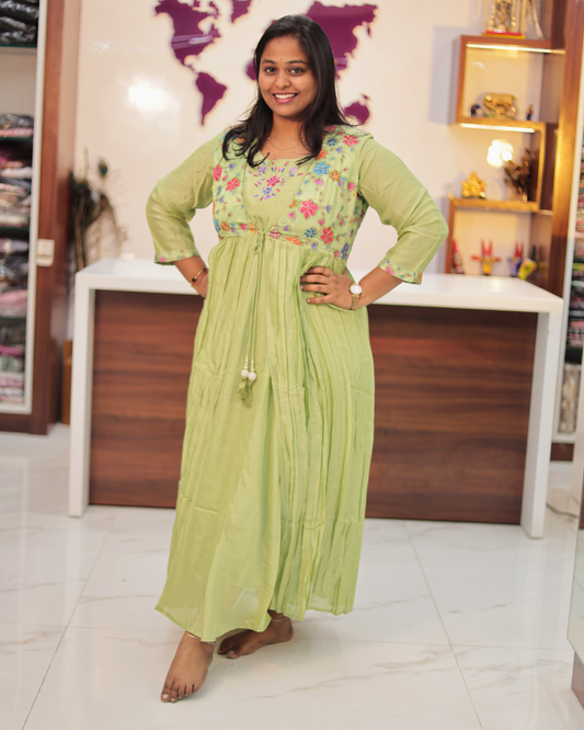 Bridgerton Pastel Green Silk Overcoat Maxi - ALMX10