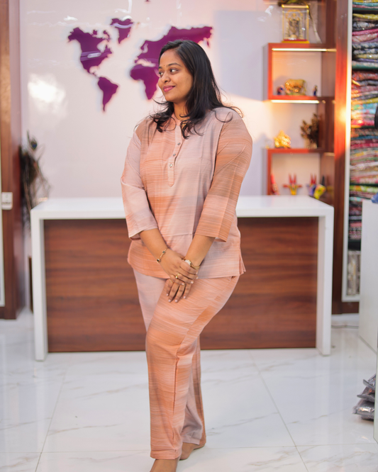 Trendy Celebrity Inspired Fluorescent Rust Short Co Ord Set - CISC09
