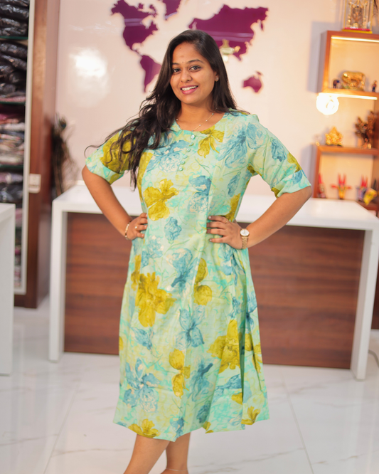 Bright & Vibrant Soft Wrinkle Aline Kurti - AVAK08