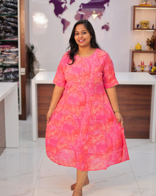 Bright & Vibrant Soft Wrinkle Aline Kurti - AVAK09
