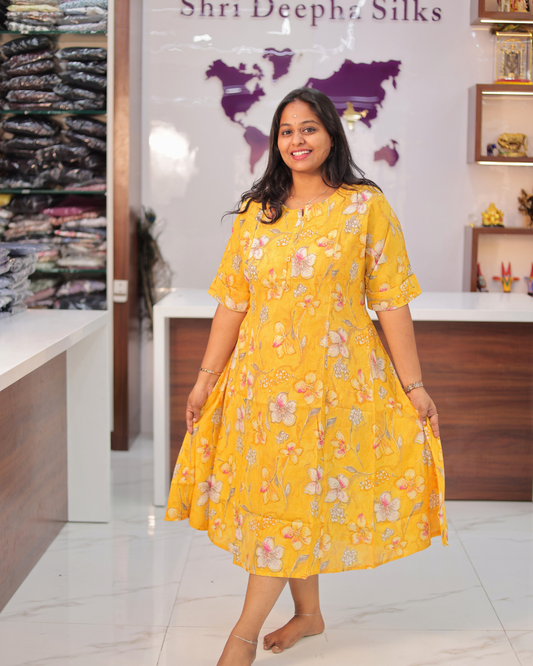 Bright & Vibrant Soft Wrinkle Aline Kurti - AVAK11