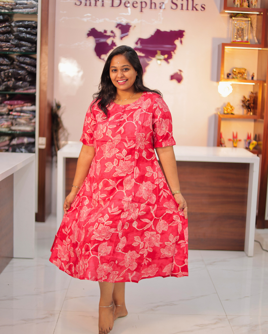 Bright & Vibrant Soft Wrinkle Aline Kurti - AVAK12