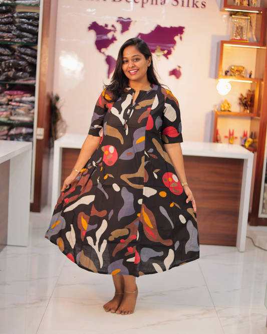 Bright & Vibrant Soft Wrinkle Aline Kurti - AVAK13