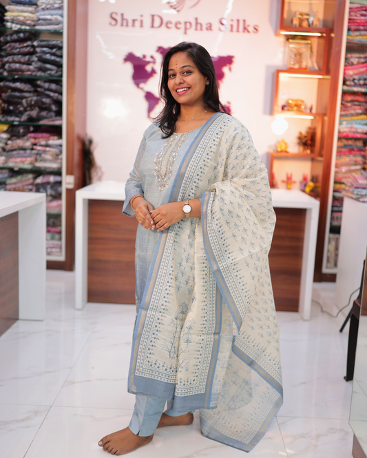Premium Banarasi Silk 3 Pcs Salwar Set - VNSS06