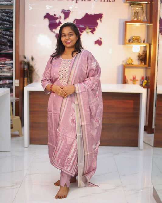 Premium Banarasi Silk 3 Pcs Salwar Set - VNSS07