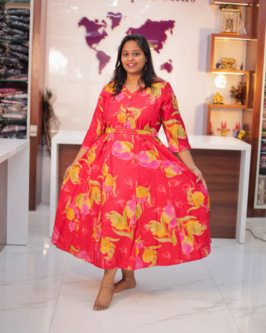 Fluorescent Pink Vatican Silk Midi - EIMD01