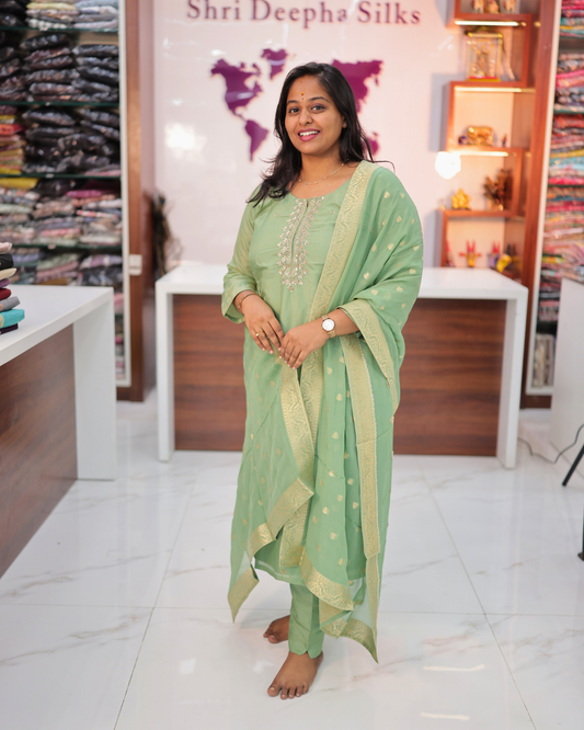 Premium Banarasi Silk 3 Pcs Salwar Set - VNSS01