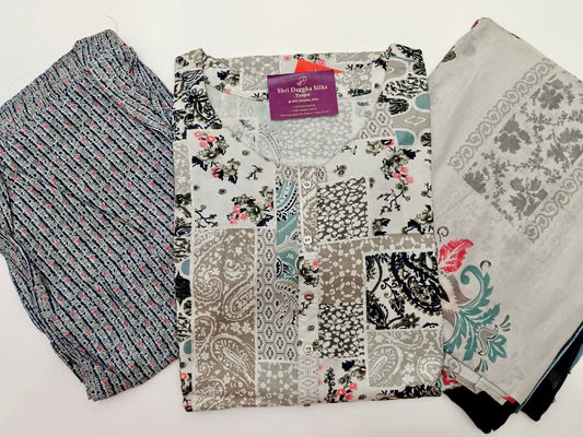 Office Wear Spun Cotton 3 Pcs Salwar Set