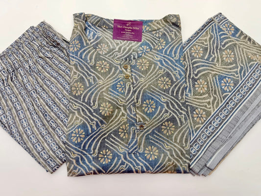 Office Wear Spun Cotton 3 Pcs Salwar Set