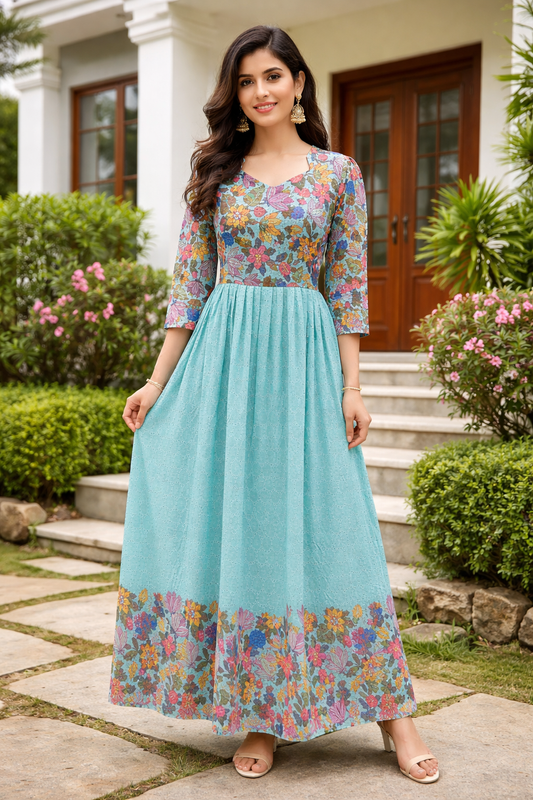 Printed Hakoba Full Flare Maxi - PHMX06