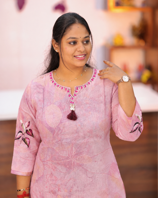 Premium Linen Cotton Straight Cut Kurti - ARSK01