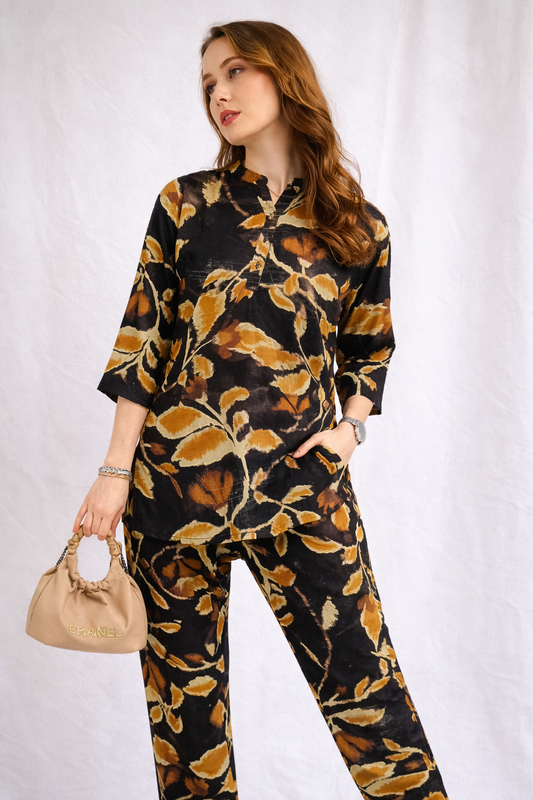 Trendy Vacation Black Short Co Ord Set - TVSC30