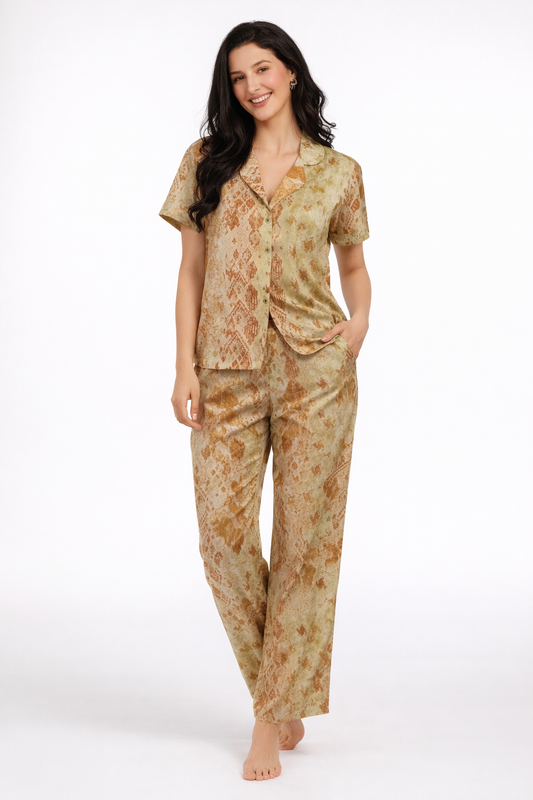 Trendy Vacation Mustard Short Co Ord Set - TVSC32