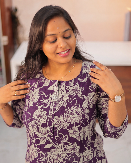 Bright & Vibrant Soft Wrinkle Aline Kurti - AVAK28