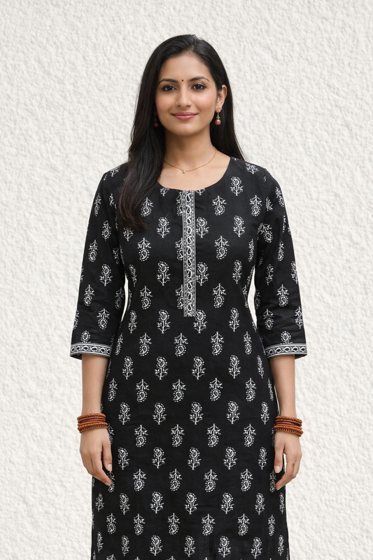 Jaipur Cotton Straight Cut Kurti - SCKT08