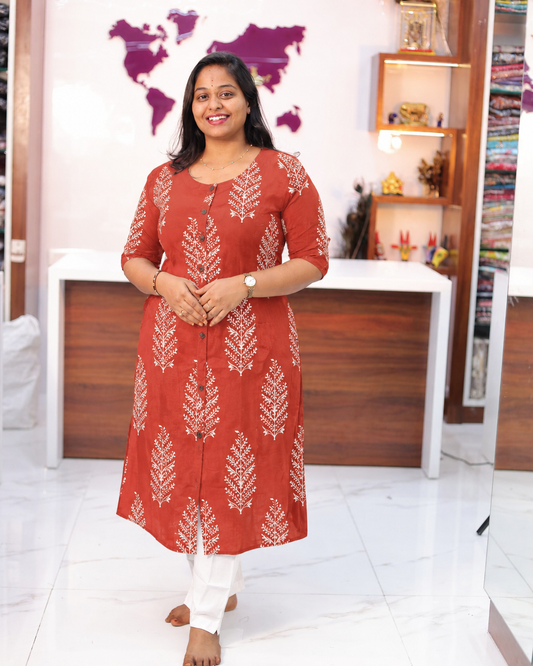 Budget Friendly Plus Size Aline Kurti - PSAK54