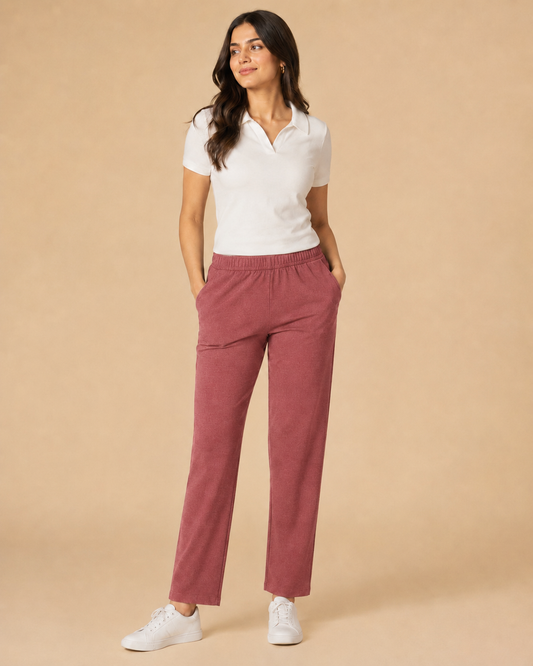 Stretchable Straight Pant With Pocket