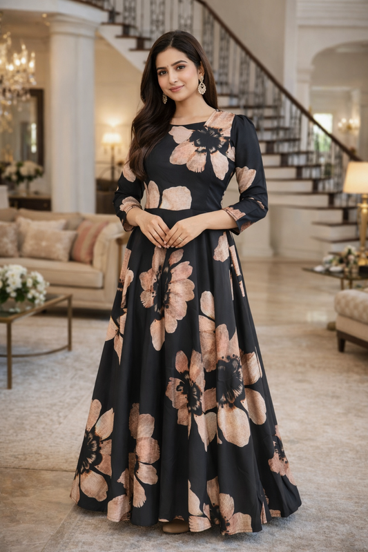 Digital Print Full Flare Long Maxi - DPMX04