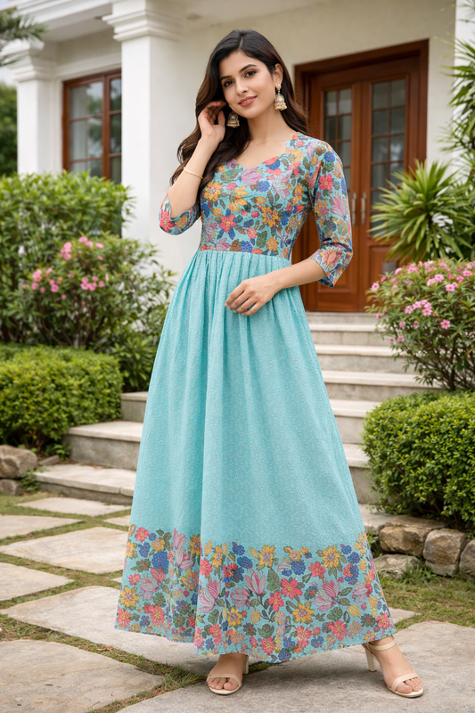 Printed Hakoba Full Flare Maxi - PHMX06