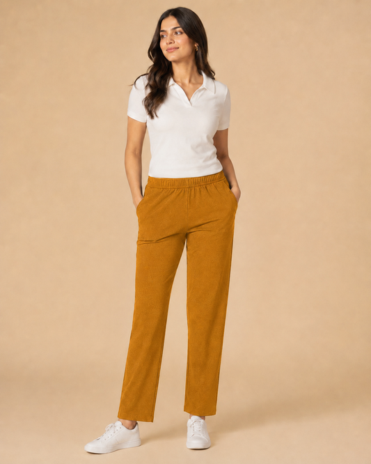 Stretchable Straight Pant With Pocket