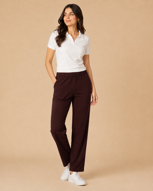 Stretchable Straight Pant With Pocket