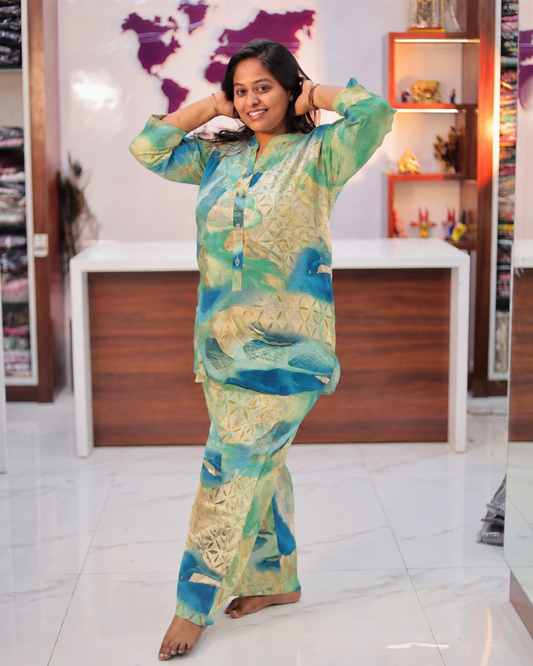 Ocean Bloom Short Co Ord Set - LSSC01