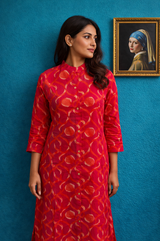 Spun Cotton Aline Kurti - ALKT55