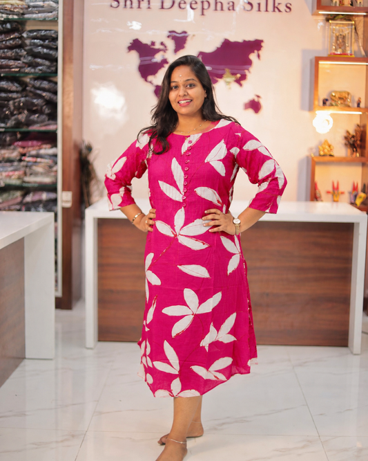 Bright & Vibrant Soft Wrinkle Aline Kurti - AVAK23
