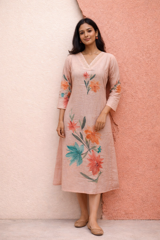 Khadi Cotton Aline Kurti - ALKT91