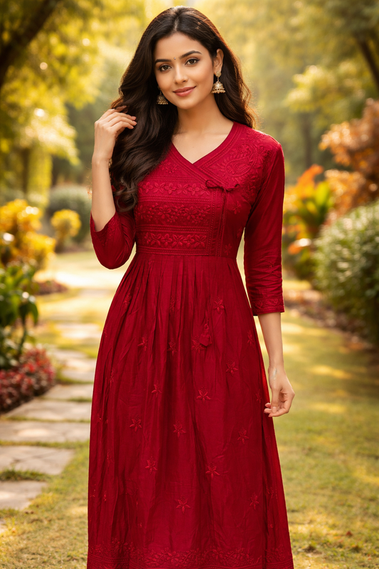 Kediya Cut Red Midi - KCMD02